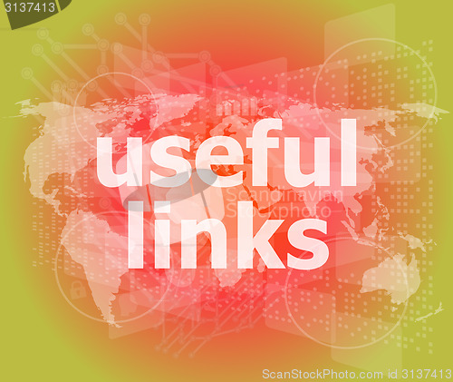 Image of SEO web design concept: useful links on digital background