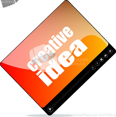 Image of Video player for web with creative idea word