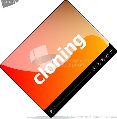 Image of Video player for web, cloning word on it