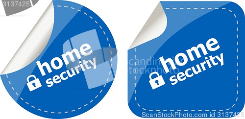 Image of Secure lock sign label isolated on white, home security