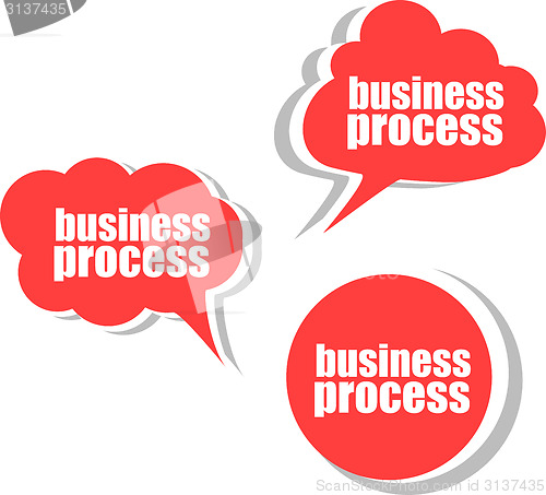 Image of business process. Set of stickers, labels, tags. Template for infographics