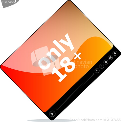 Image of Social media concept: media player interface with only 18 word