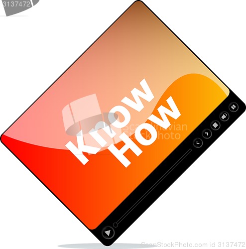 Image of know how on media player interface