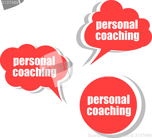 Image of personal coaching, Set of stickers, labels, tags. Template for infographics