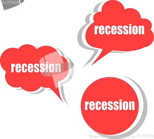 Image of recession. Set of stickers, labels, tags. Template for infographics