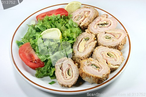 Image of schnitzel with salad
