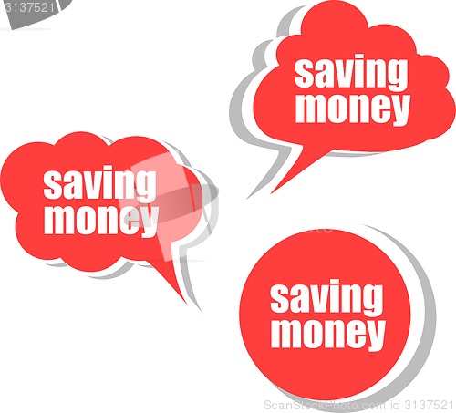 Image of saving money. Set of stickers, labels, tags. Business banners