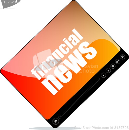 Image of Video player for web with financial news word