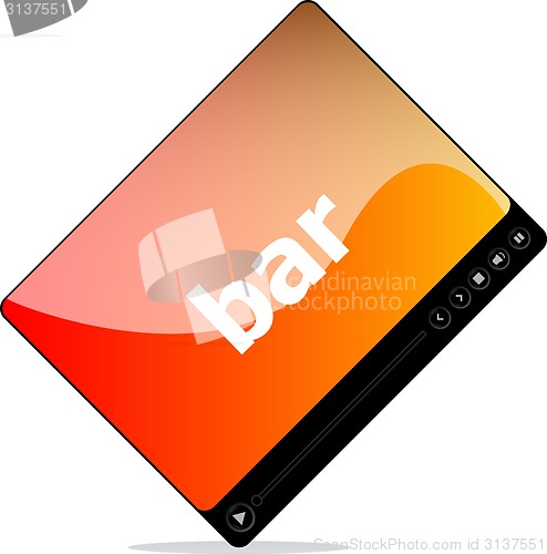 Image of Video player for web, bar word on it