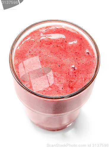 Image of glass of banana and strawberry smoothie