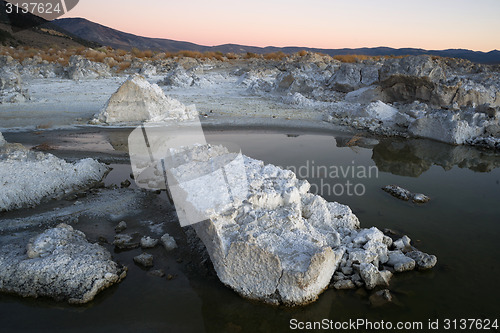 Image of Rock Salt Tufa Formations Sunset Mono Lake California Nature Out