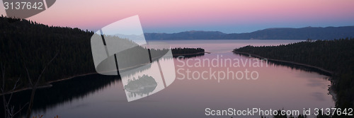 Image of Dusk Protected Cove Emerald Bay Fannette Island Lake Tahoe