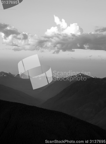 Image of Dramatic Sky Cloudscape Over Hurricane Ridge Olympic Mountains