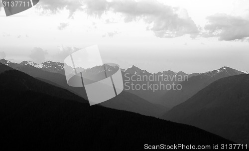 Image of Dramatic Sky Cloudscape Over Hurricane Ridge Olympic Mountains