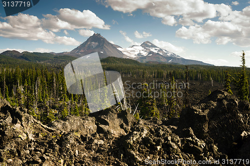 Image of Mckenzie Pass Three Sisters Cascade Mountain Range Lava Field