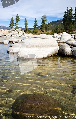 Image of Crystal Clear Water Smooth Rocks Lake Tahoe Sand Harbor