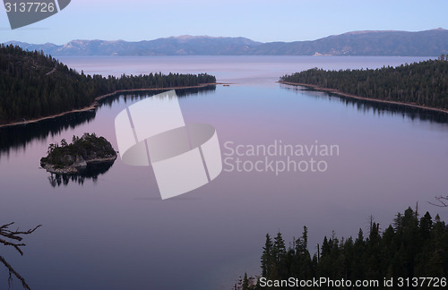 Image of Sunset Protected Cove Emerald Bay Fannette Island Lake Tahoe