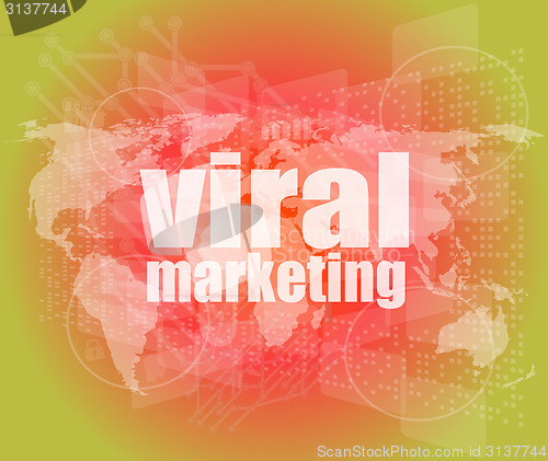 Image of Marketing concept: words Viral Marketing on business digital screen