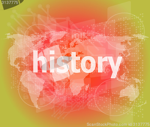 Image of Time concept: history on digital background