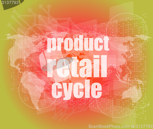 Image of product retail cycle - digital touch screen interface