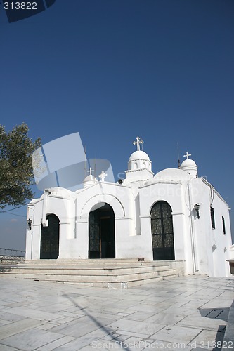 Image of white church in athens