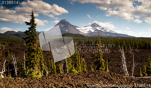 Image of Mckenzie Pass Three Sisters Cascade Mountain Range Lava Field