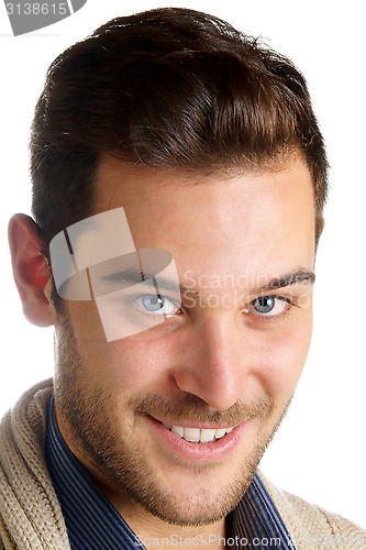 Image of Smiling young man with blue eyes