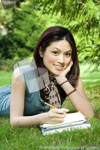 Image of Studying girl