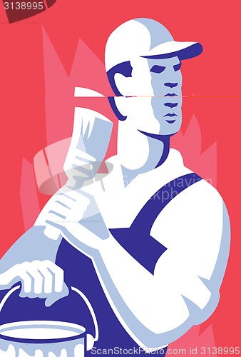 Image of Painter Worker Paint Brush Retro