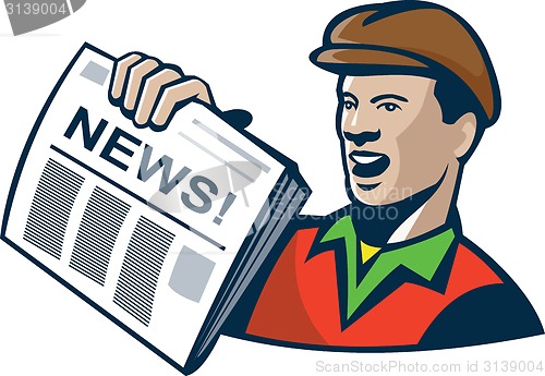 Image of Newsboy Newspaper Delivery Retro