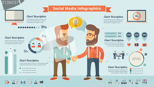 Image of Social Media Infographic Elements.