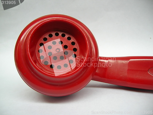 Image of isolated Red Telephone mouth piece