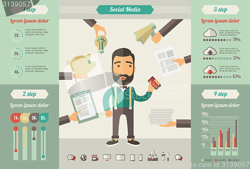 Image of Social Media Infographic Elements.