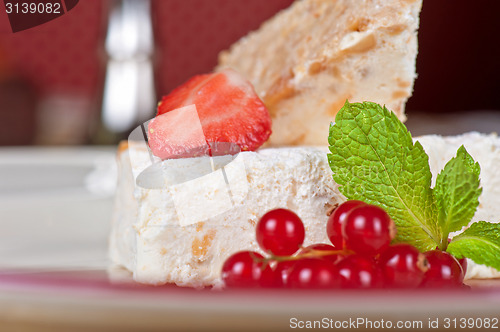 Image of cream berries dessert