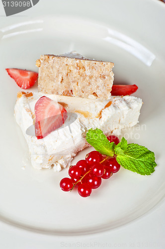 Image of cream berries dessert