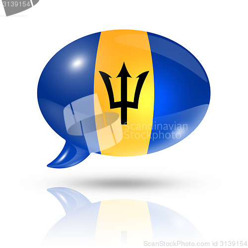 Image of Barbados flag speech bubble