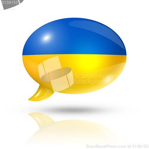 Image of Ukrainian flag speech bubble