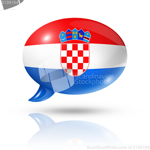 Image of Croatian flag speech bubble