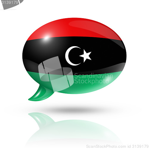 Image of Libyan flag speech bubble