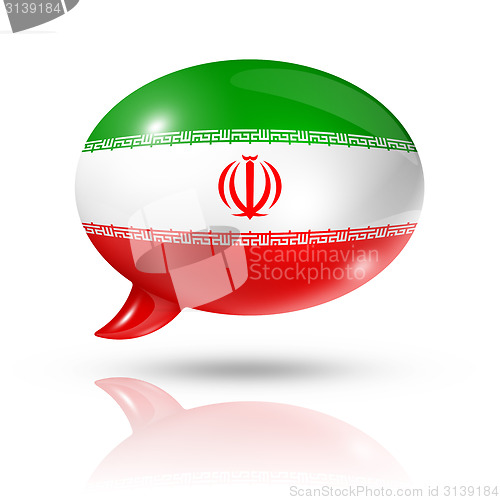 Image of Iranian flag speech bubble