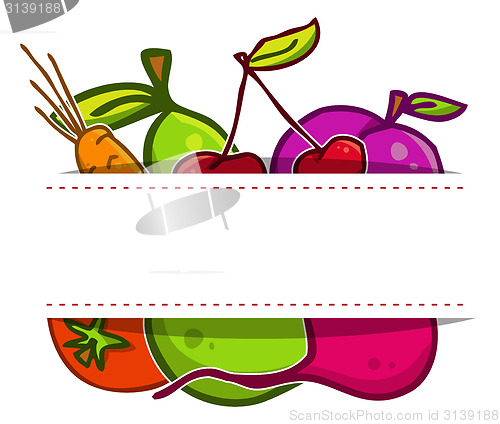 Image of Vector set. Fruits and vegetables