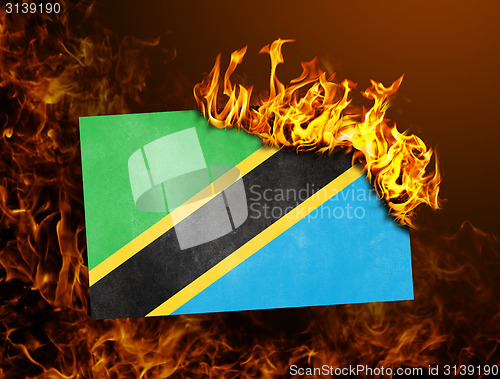 Image of Flag burning - Tanzania