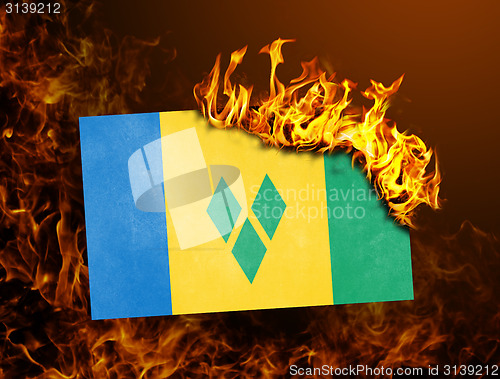 Image of Flag burning - Saint vincent and the grenadines