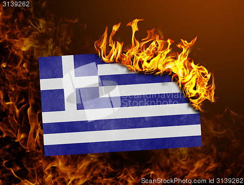Image of Flag burning - Greece