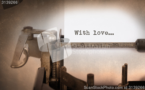 Image of Vintage inscription made by old typewriter