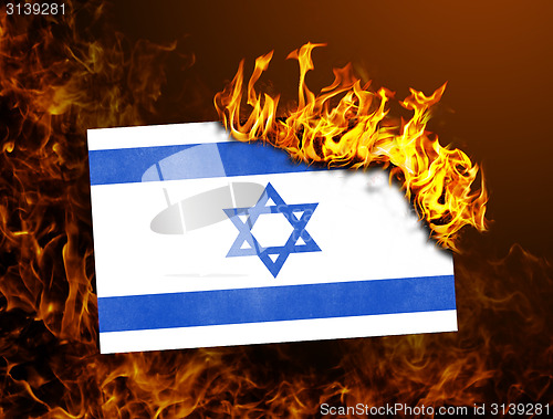 Image of Flag burning - Israel