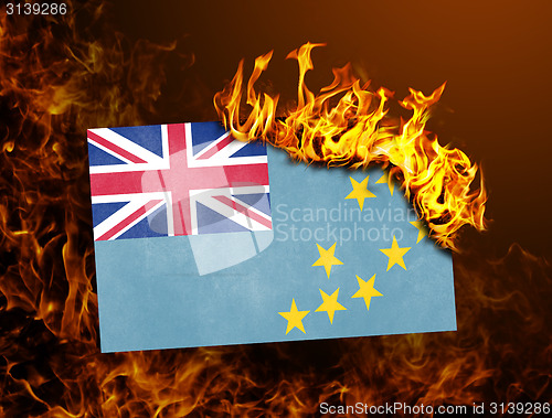 Image of Flag burning - Tuvalu