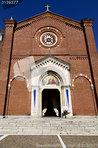 Image of  lombardy    in  the castellanza    old   church  closed brick  