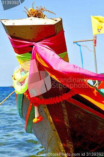 Image of boat prow asia   tao bay isle white  beach   