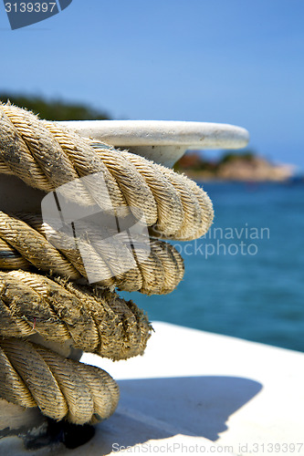 Image of asia in the  kho tao bay isle white  ship   rope  and south anch